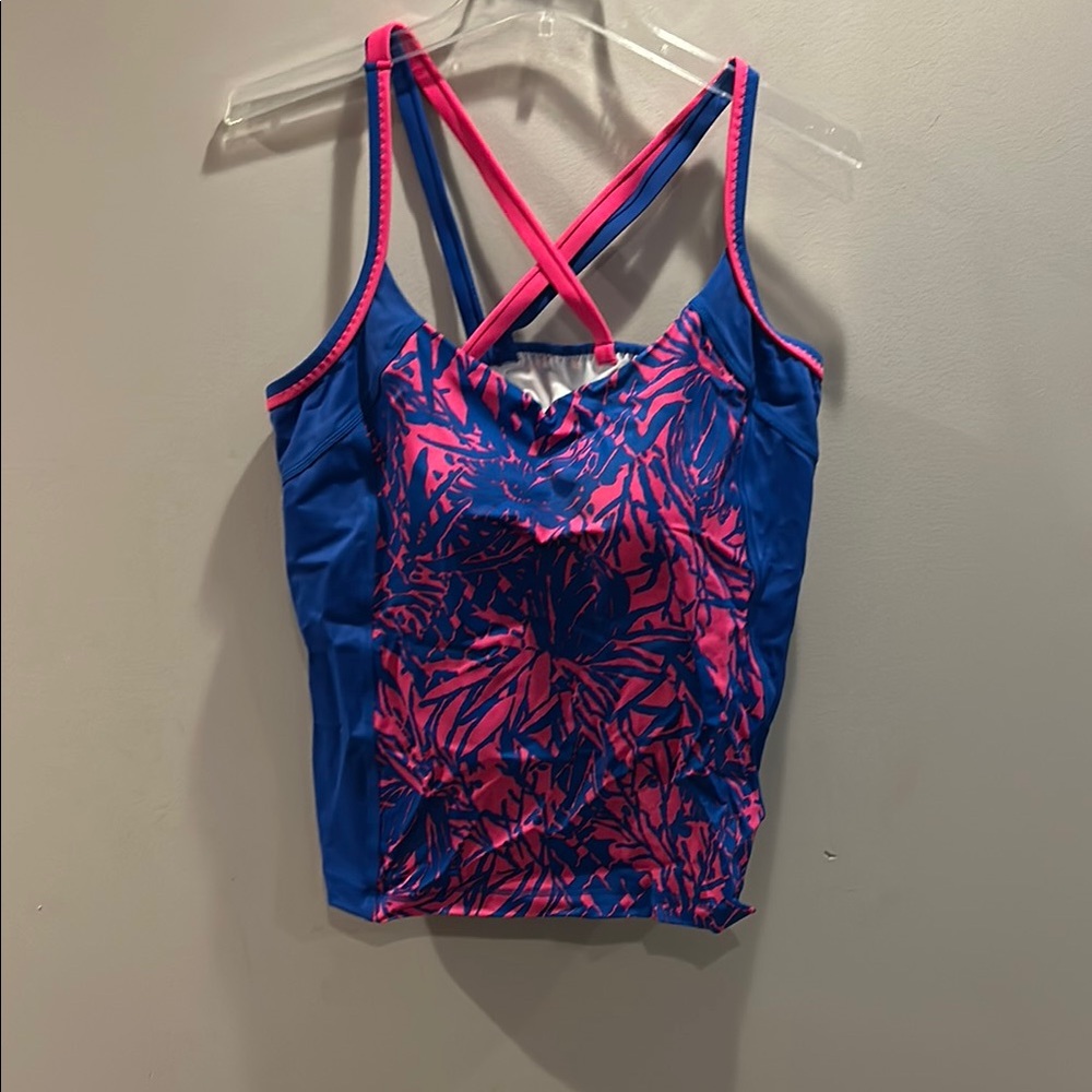 Lands end Blue and Pink Athletic Tank